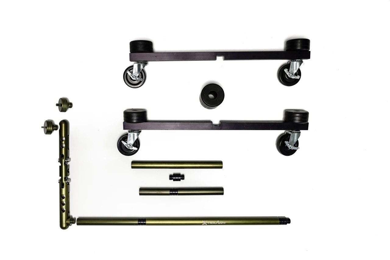 The Roller Rest wheeled base. Locking casters let you roll between windows instead of lifting.